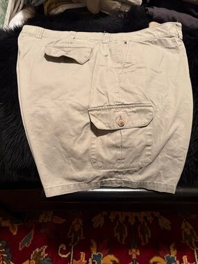 Men's Cargo Shorts in Tan with Button Flap Pockets